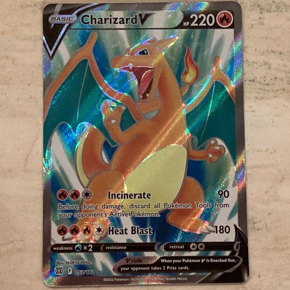 Charizard V 2022 Pokemon 153/172 Brilliant Stars Sword & Shield Holo Card #153